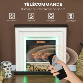 HOMCOM Elektrische Haard Zwart