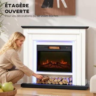 HOMCOM Elektrische Haard Zwart