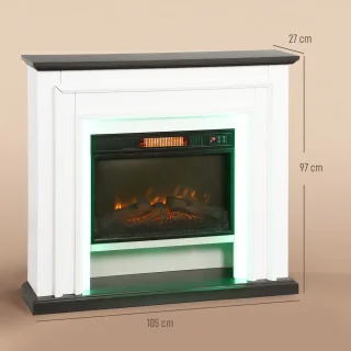 HOMCOM Elektrische Haard Zwart