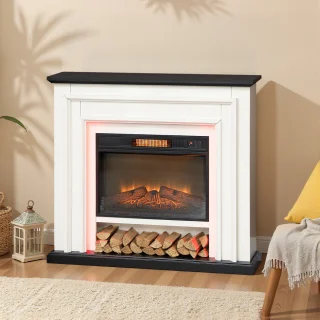 HOMCOM Elektrische Haard Zwart