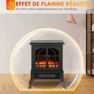 HOMCOM Elektrische Haard Zwart