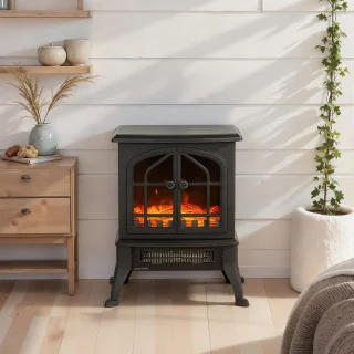 HOMCOM Elektrische Haard Zwart