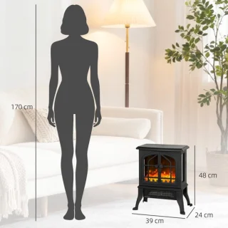 HOMCOM Elektrische Haard Zwart
