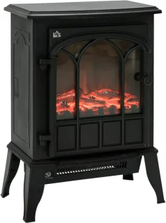 HOMCOM Elektrokamin 39x23x56,5 cm Schwarz