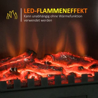 HOMCOM Elektrokamin 39x23x56,5 cm Schwarz