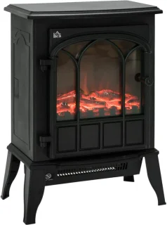 HOMCOM Elektrokamin 39x23x56,5 cm Schwarz