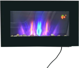 HOMCOM Elektrokamin Metall/Glas