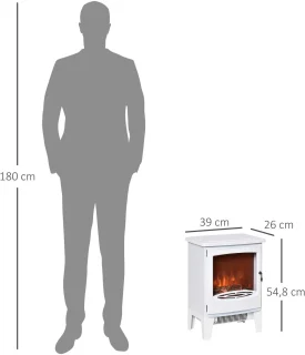 HOMCOM Elektrokamin Weiß