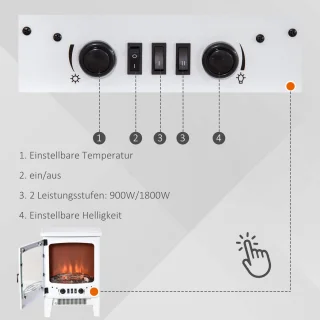 HOMCOM Elektrokamin Weiß