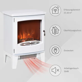 HOMCOM Elektrokamin Weiß