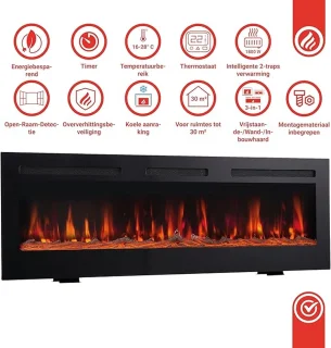 HomeByNicole Aurora Flame Elektrische haard 50 inch