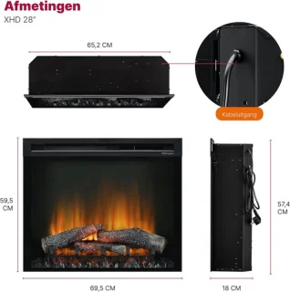HomeByNicole FireGlow XHD28 Elektrische Inbouwhaard