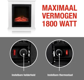 HomeByNicole Geneva Luxe Elektrische Sfeerhaard met Schouw