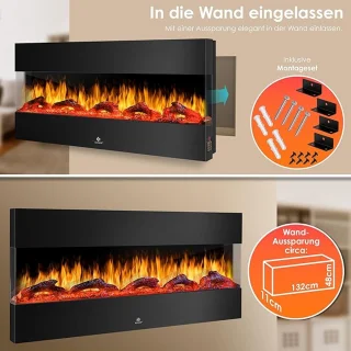 HomeByNicole GlowLuxe 138 cm Elektrische Wandhaard