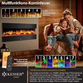 HomeByNicole GlowLuxe 138 cm Elektrische Wandhaard
