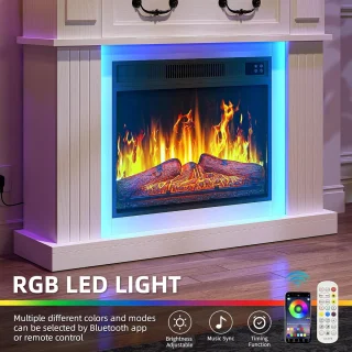 HomeByNicole Lumière Elite 38" Vrijstaande elektrische haard – Wit