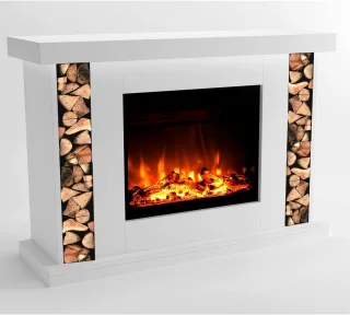 HomeByNicole Luxe Aurora Flame Staande Elektrische Sfeerhaard Wit