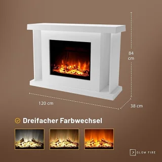 HomeByNicole Luxe Aurora Flame Staande Elektrische Sfeerhaard Wit