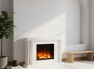 HomeByNicole Luxe Aurora Flame Staande Elektrische Sfeerhaard Wit