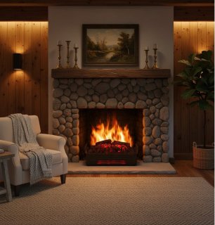 De HomeByNicole LuxeFire Classic Elektrische Vrijstaande Haard - Antiek Zwart in één oogopslag