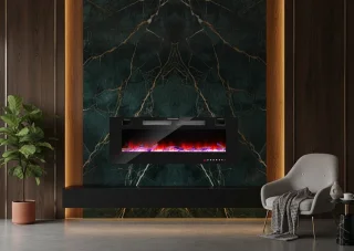HomeByNicole LuxeFlame Pro Elektrische Inbouwhaard 135 cm Zwart