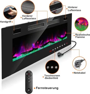 HomeByNicole LuxeFlame Pro Elektrische Inbouwhaard 135 cm Zwart