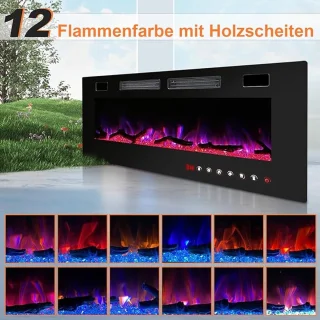 HomeByNicole LuxeFlame Pro Elektrische Inbouwhaard 135 cm Zwart