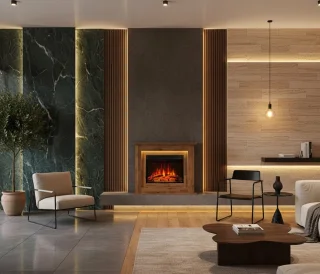 HomeByNicole Nordic Ember 100 Vrijstaande Elektrische Haard Donker Eiken