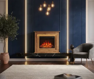 HomeByNicole Nordic Ember 100 Vrijstaande Elektrische Haard Donker Eiken