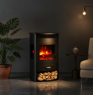 HomeByNicole PrioLux Vrijstaande Elektrische Haard – Modern Eiken Zwart