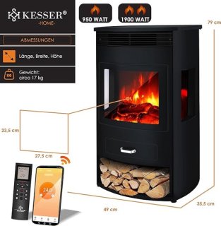 HomeByNicole PrioLux Vrijstaande Elektrische Haard – Modern Eiken Zwart review