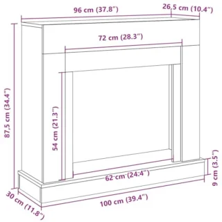 Houten Openhaard 100x30x87,5 cm