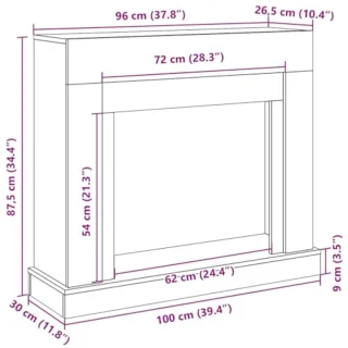 Houten Openhaard 100x30x87,5 cm