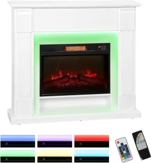 Inbouw elektrische haard, wit