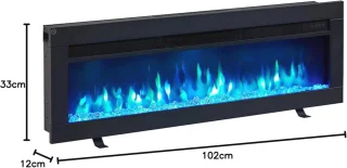 Inbouw elektrische haard - zwart