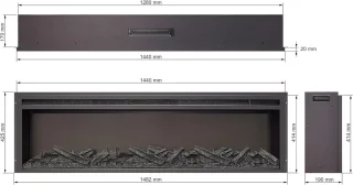 Industrialhome AF58 Elektrische Inbouwhaard 148 cm Zwart