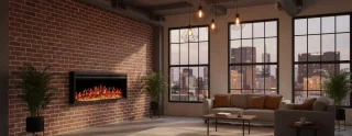 Industrialhome FlameView AF38 Elektrische Inbouwhaard 99 cm Zwart