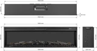 Industrialhome FlameView AF60 - Elektrische wandhaard