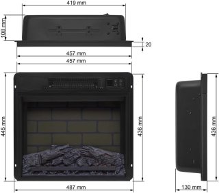De Industrialhome LuxeFire AF18B Elektrische Wandhaard in één oogopslag