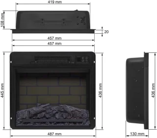 Industrialhome LuxeFire AF18B Elektrische Wandhaard