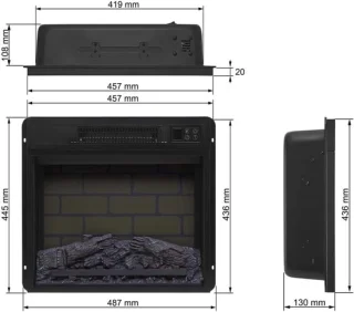 Industrialhome LuxeFire AF18B Elektrische Wandhaard