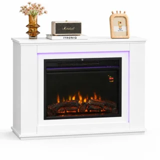 ITRONIQ elektrische haard met verwarming - 2000 watt, 98 x 80 cm, wit