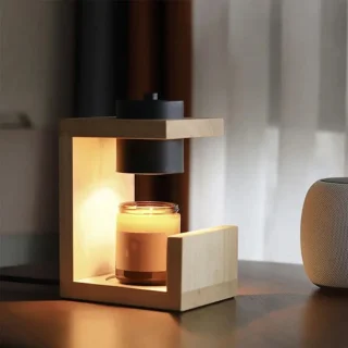 Kaarsverwarmingslamp Natuurlijk Hout
