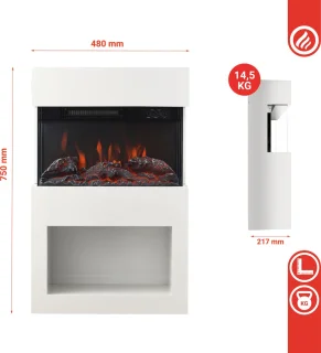 KAMINIO HENRI Elektrische haard wit