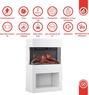 KAMINIO HENRI Elektrische haard wit