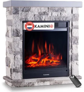 Kaminio Juan elektrische haard grijs met verwarming