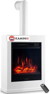 Kaminio Kalle elektrische haard met verwarming wit