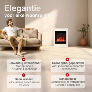 Kaminio Kalle elektrische haard wit