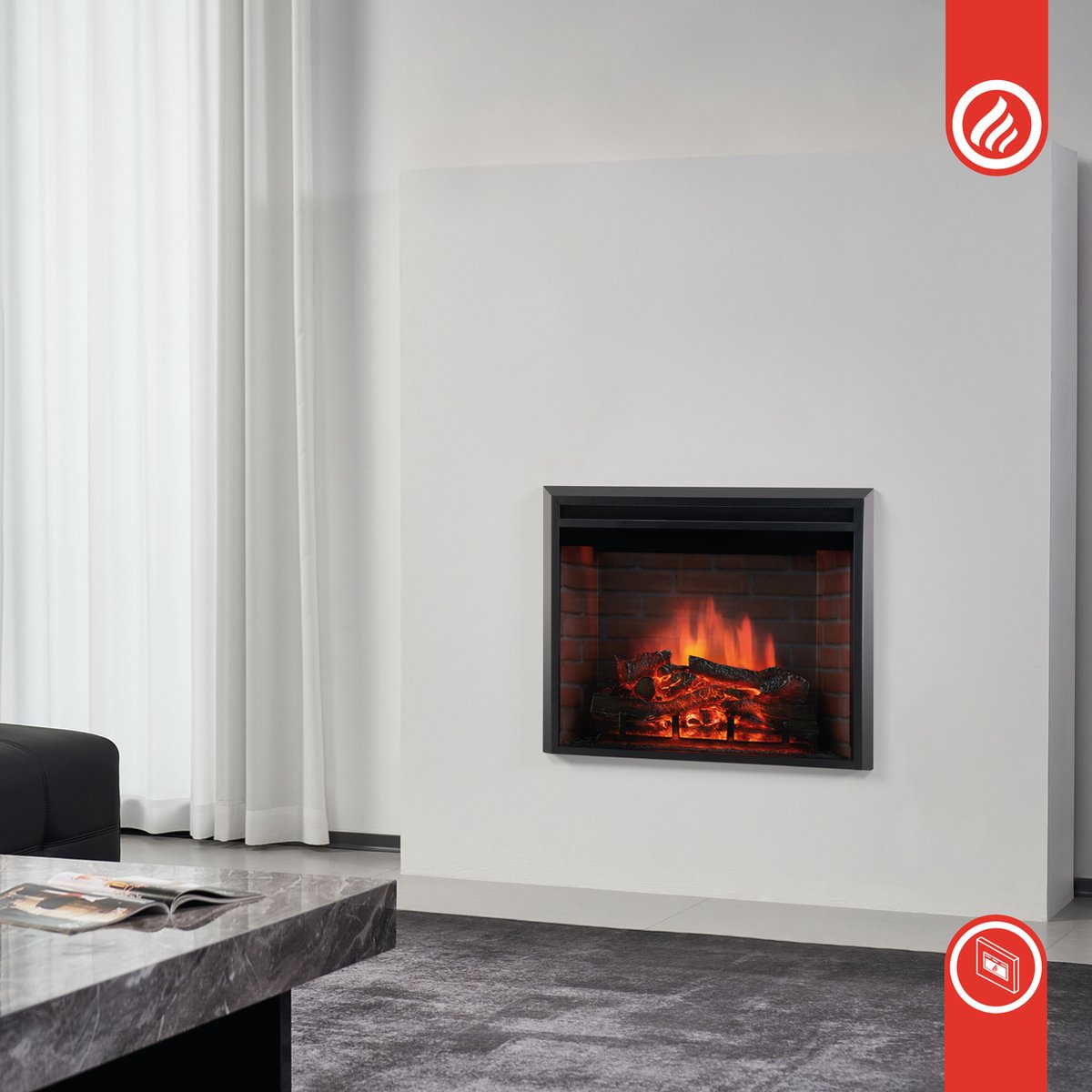 KAMINIO LUCA 30 inch elektrische inbouwhaard