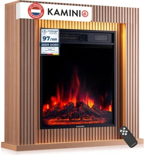Kaminio Matti Modern 32-paneels elektrische haard met verwarming, vrijstaand